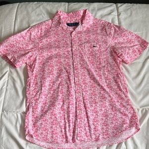 Vineyard Vines Men’s Pink Paisley Short-Sleeve Button-Down